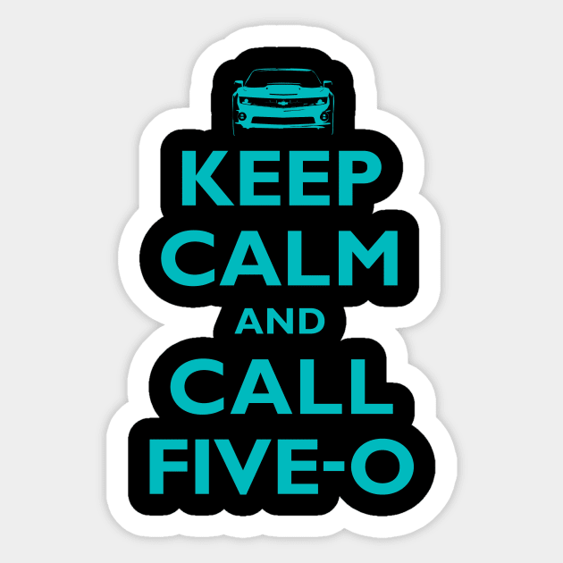 Keep Calm and Call Five-O (Blue) Sticker by fozzilized